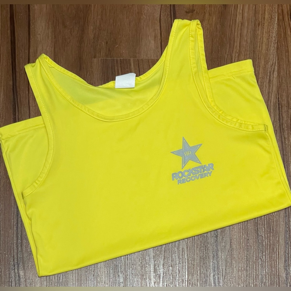 RockStar Energy Drink Yellow Sleeveless Tank Top - S